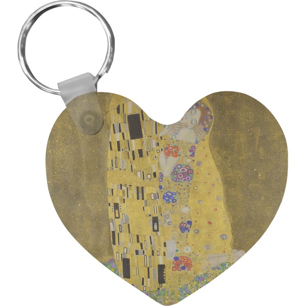 Custom The Kiss (Klimt) - Lovers Heart Plastic Keychain