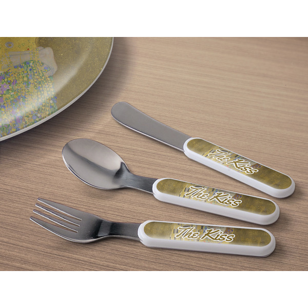 The Kiss (Klimt) - Lovers Kids Flatware w/ Plate