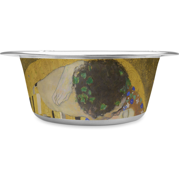 Custom The Kiss (Klimt) - Lovers Stainless Steel Dog Bowl - Medium