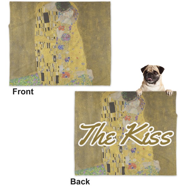 The Kiss - Lovers Microfleece Dog Blanket - Large- Front & Back
