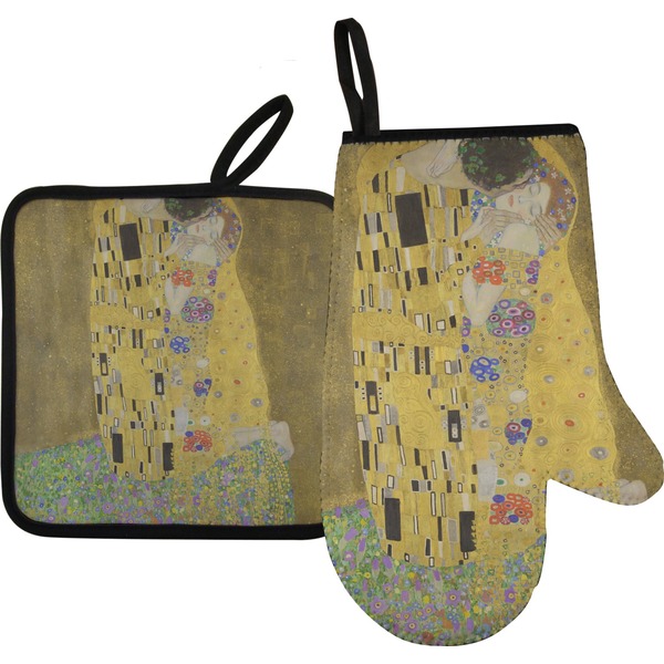 Custom The Kiss (Klimt) - Lovers Right Oven Mitt & Pot Holder Set
