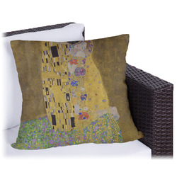 The Kiss (Klimt) - Lovers Outdoor Pillow