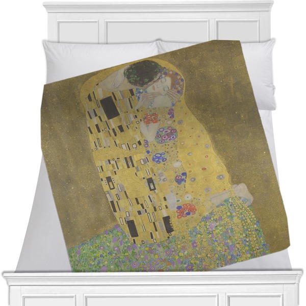 Custom The Kiss (Klimt) - Lovers Minky Blanket - Twin / Full - 80"x60" - Double Sided