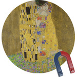 The Kiss (Klimt) - Lovers Round Fridge Magnet