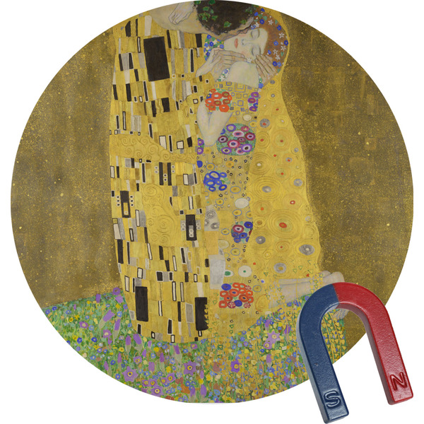 Custom The Kiss (Klimt) - Lovers Round Fridge Magnet