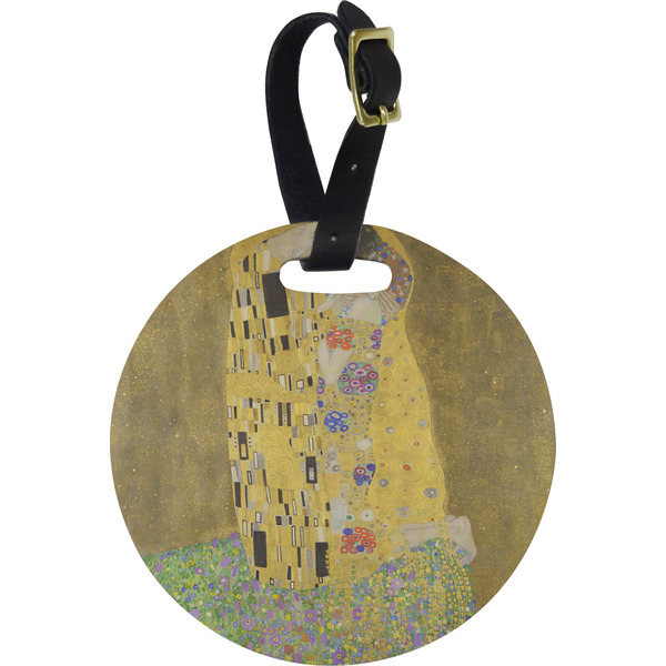 Custom The Kiss (Klimt) - Lovers Plastic Luggage Tag - Round