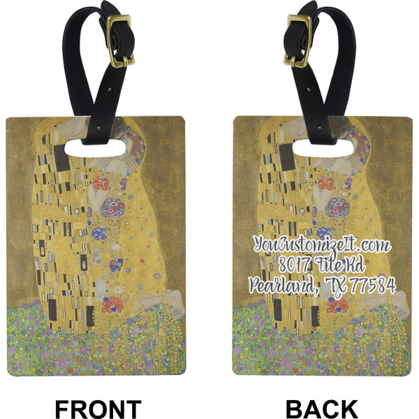 The Kiss - Lovers Rectangle Luggage Tag (Front + Back)