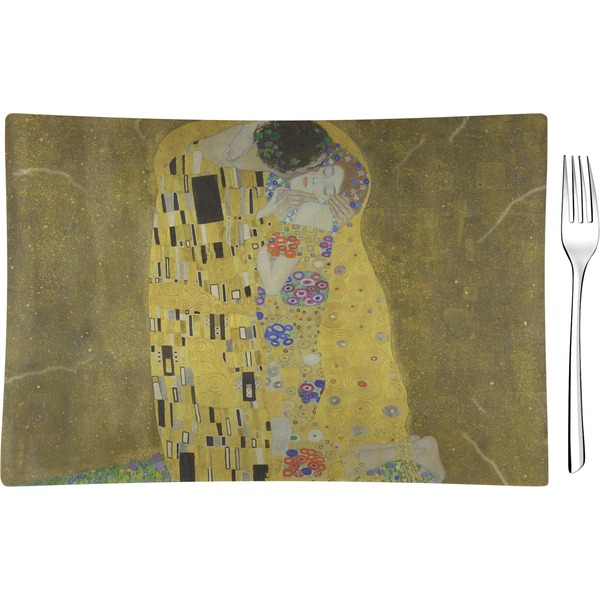 Custom The Kiss (Klimt) - Lovers Rectangular Glass Appetizer / Dessert Plate - Single or Set
