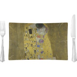 The Kiss (Klimt) - Lovers Rectangular Glass Lunch / Dinner Plate - Single or Set