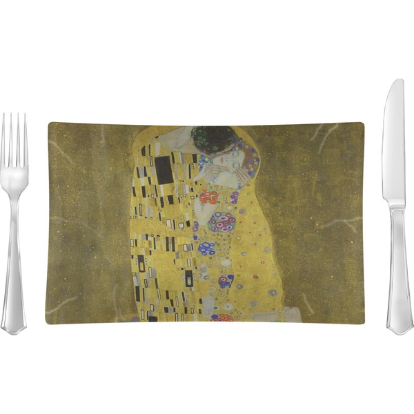 Custom The Kiss (Klimt) - Lovers Rectangular Glass Lunch / Dinner Plate - Single or Set