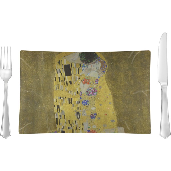Custom The Kiss (Klimt) - Lovers Glass Rectangular Lunch / Dinner Plate
