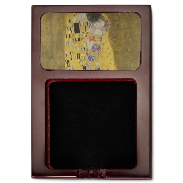 The Kiss - Lovers Red Mahogany Sticky Note Holder - Flat