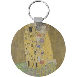 The Kiss (Klimt) - Lovers Round Plastic Keychain