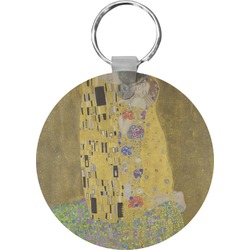 The Kiss (Klimt) - Lovers Round Plastic Keychain
