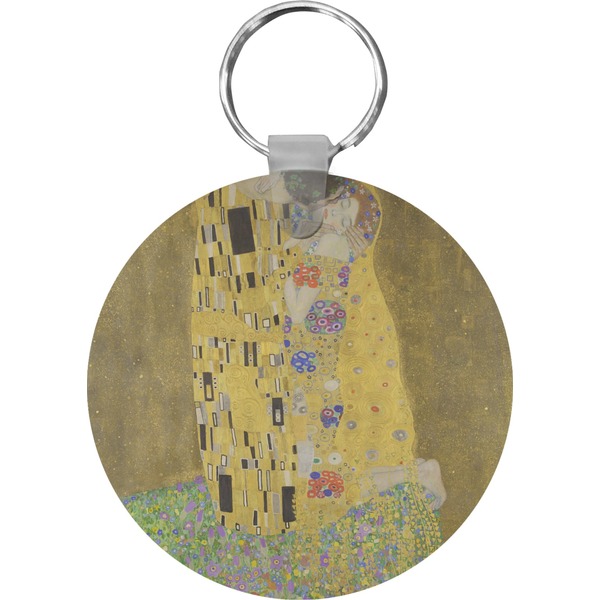 Custom The Kiss (Klimt) - Lovers Round Plastic Keychain