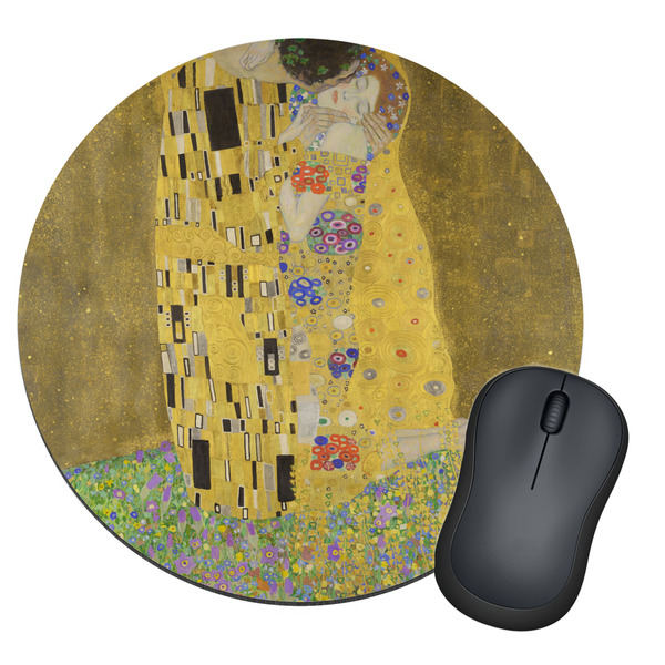 Custom The Kiss (Klimt) - Lovers Round Mouse Pad