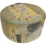 The Kiss (Klimt) - Lovers Round Pouf Ottoman