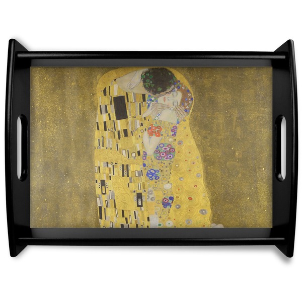 Custom The Kiss (Klimt) - Lovers Black Wooden Tray - Large
