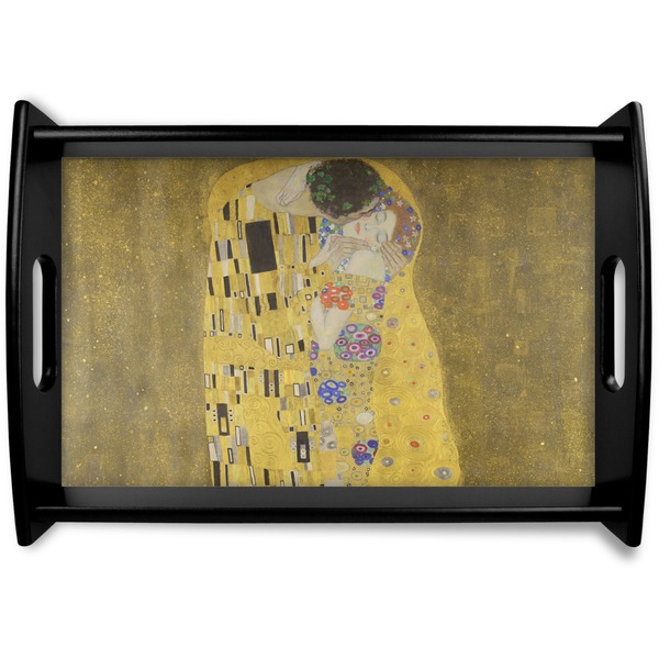 Custom The Kiss (Klimt) - Lovers Black Wooden Tray - Small