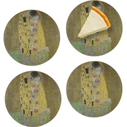 The Kiss (Klimt) - Lovers Set of 4 Glass Appetizer / Dessert Plate 8"