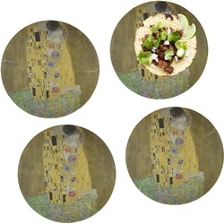 The Kiss (Klimt) - Lovers Set of 4 Glass Lunch / Dinner Plate 10"