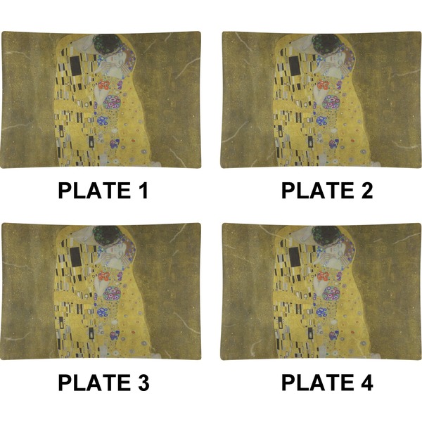 The Kiss - Lovers Set of Rectangular Appetizer / Dessert Plates (Approval)