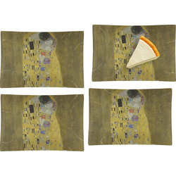 The Kiss (Klimt) - Lovers Set of 4 Glass Rectangular Appetizer / Dessert Plate