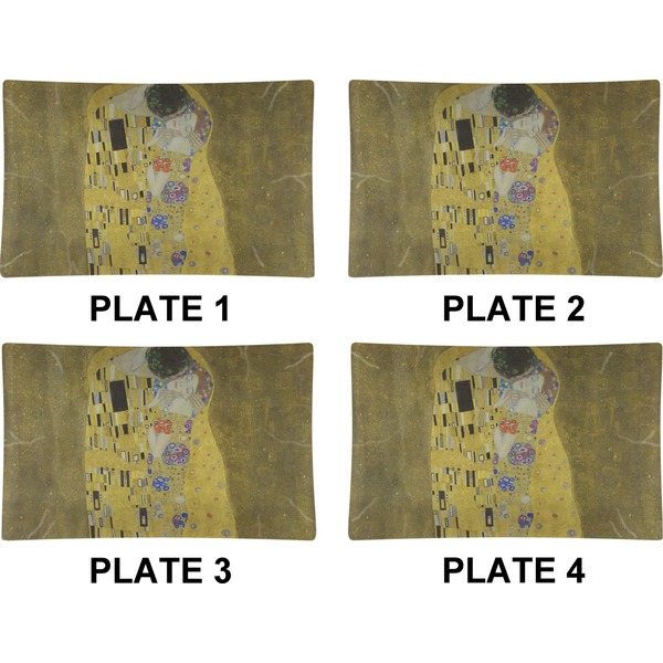 The Kiss - Lovers Set of Rectangular Dinner Plates (Approval)
