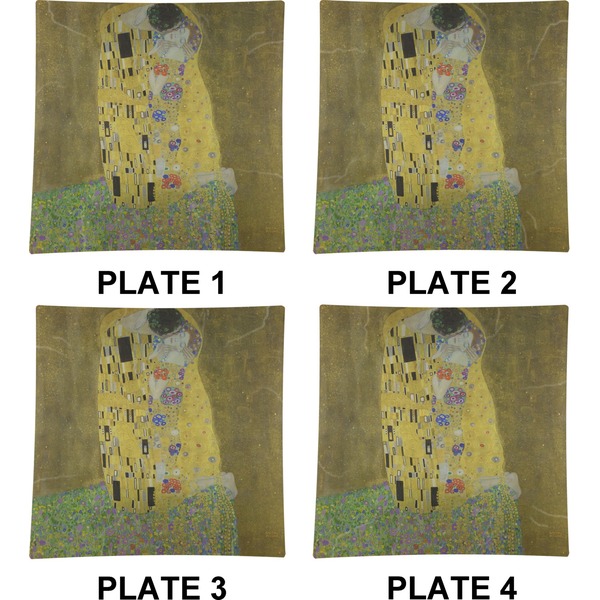 The Kiss - Lovers Set of Square Dinner Plates (Approval)