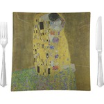 The Kiss (Klimt) - Lovers Glass Square Lunch / Dinner Plate 9.5"