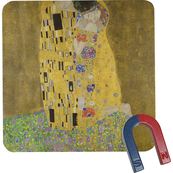 Custom The Kiss (Klimt) - Lovers Square Fridge Magnet