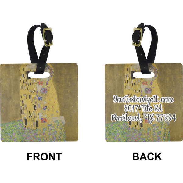 The Kiss - Lovers Square Luggage Tag (Front + Back)