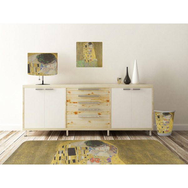 The Kiss - Lovers Square Wall Decal Wooden Desk