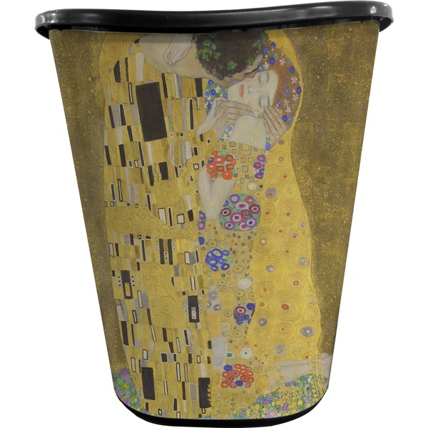 Custom The Kiss (Klimt) - Lovers Waste Basket - Double Sided (Black)