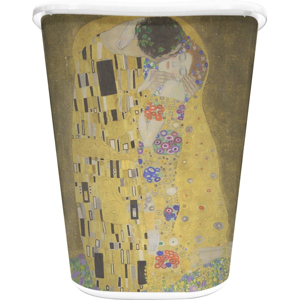 Custom The Kiss (Klimt) - Lovers Waste Basket - Double Sided (White)