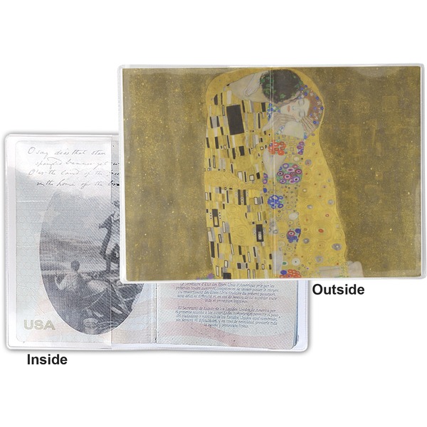 The Kiss - Lovers Vinyl Passport Holder - Flat Front and Back