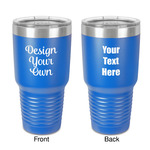 Design Your Own 30 oz Stainless Steel Tumbler - Royal Blue - Double-Sided