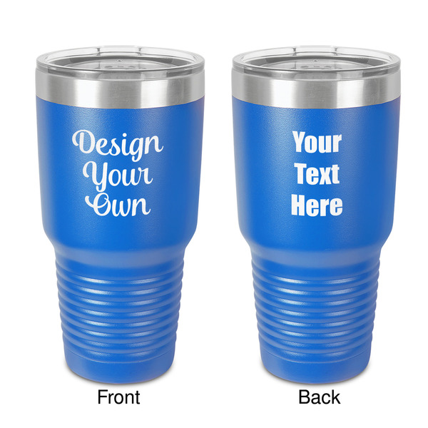 Design Your Own 30 oz Stainless Steel Tumbler - Royal Blue - Double-Sided