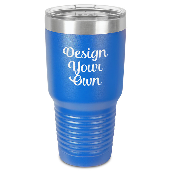 Design Your Own 30 oz Stainless Steel Tumbler - Royal Blue - Single-Sided