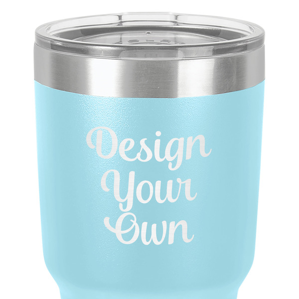Design Your Own 30 oz Stainless Steel Ringneck Tumbler - Teal - Close Up