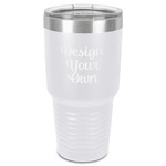 Design Your Own 30 oz Stainless Steel Tumbler - White - Single-Sided