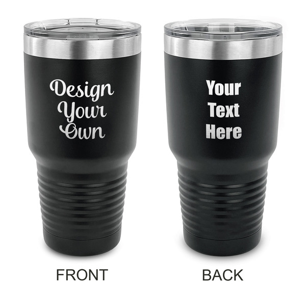 Design Your Own 30 oz Stainless Steel Tumbler - Black - Double-Sided