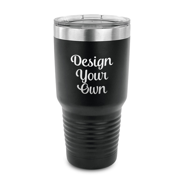 Design Your Own 30 oz Stainless Steel Tumbler - Black - Single-Sided