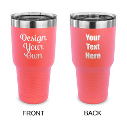30 oz Stainless Steel Tumbler - Coral - Double-Sided