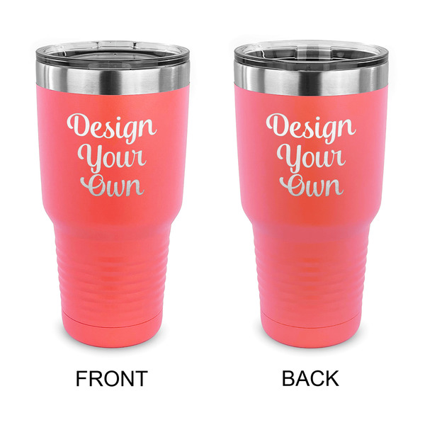 Design Your Own 30 oz Stainless Steel Tumbler - Coral - Double-Sided