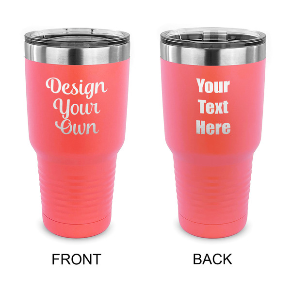 Design Your Own 30 oz Stainless Steel Tumbler - Coral - Double-Sided