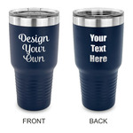 Design Your Own 30 oz Stainless Steel Tumbler - Navy - Double-Sided