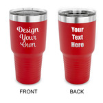Design Your Own 30 oz Stainless Steel Tumbler - Red - Double-Sided