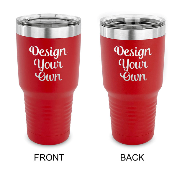 Design Your Own 30 oz Stainless Steel Tumbler - Red - Double-Sided