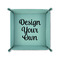 Design Your Own 6" x 6" Teal Leatherette Snap Up Tray - FOLDED UP